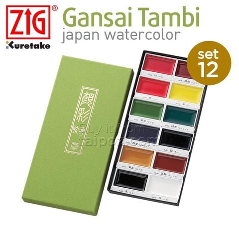 Màu nước Gansai Tambi, bộ 12 màu