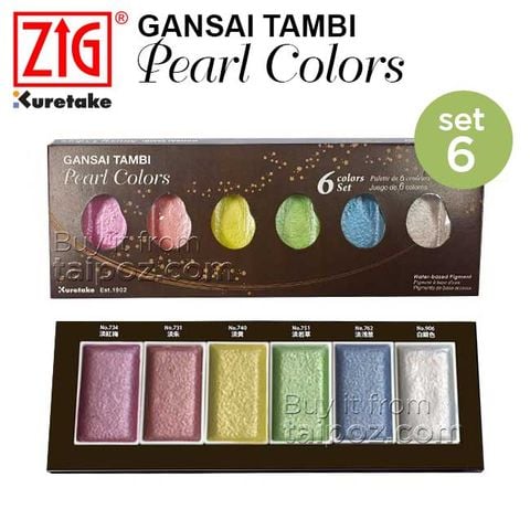 Màu nước Gansai Tambi Pearl Colors bộ 6 màu