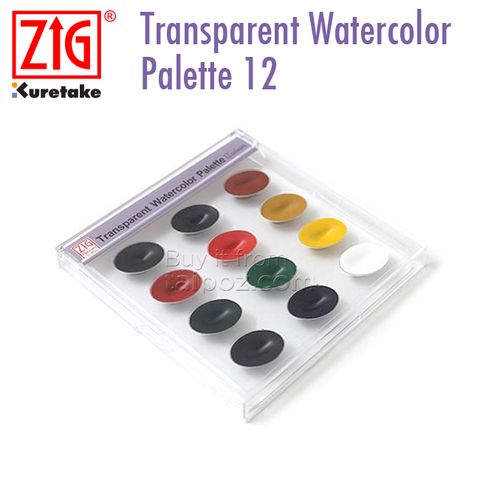 Hộp màu nước mini Zig Transparent Watercolor Palette, bộ 12