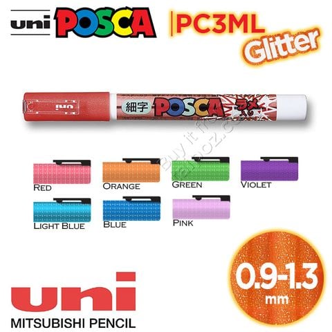 Bút vẽ trên nhiều chất liệu Uni Posca PC3ML - màu kim tuyến, bút lẻ