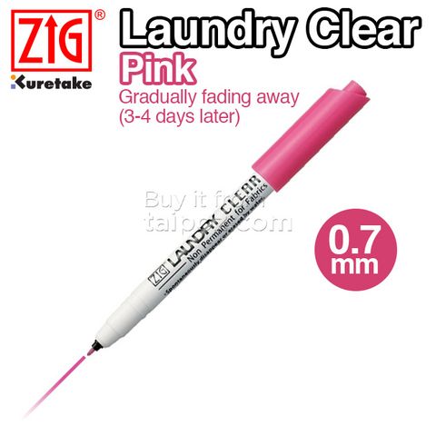 Bút vẽ vải tự xóa Zig Laundry Clear, Pink