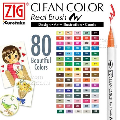 Bút lông ZIG Clean Color Real Brush, cây lẻ