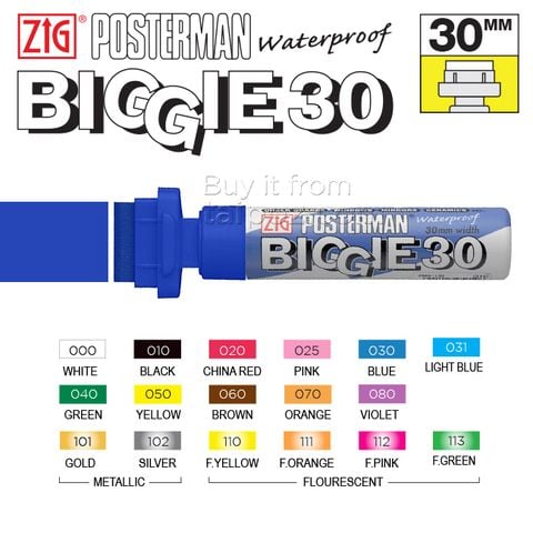 Bút vẽ trên nhiều chất liệu Zig Posterman Biggie 30 Plus