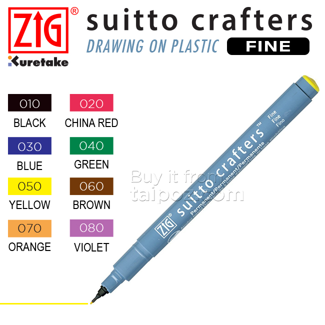 Bút vẽ Bút vẽ trên nhựa Zig Suitto Crafters, Fine – Taipoz