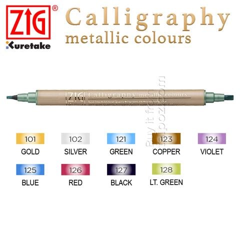 Bút viết Zig Calligraphy Metallic Colours, cây lẻ