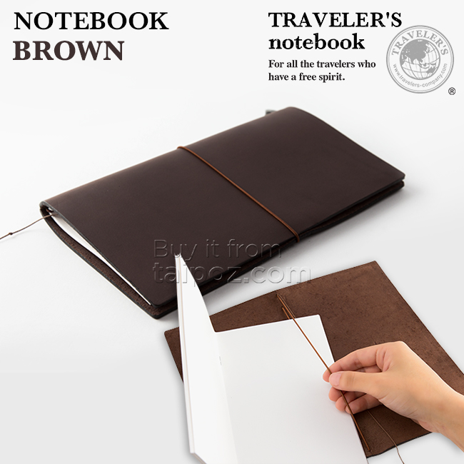 Sổ da Midori Traveler's Notebook, màu Brown – Taipoz