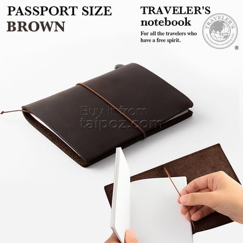 Sổ da Midori Traveler's Notebook - passport size - Brown