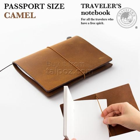 Sổ da Midori Traveler's Notebook - passport size - Camel