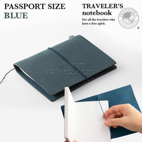 Sổ da Midori Traveler's Notebook - passport size - Blue