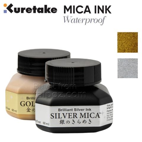 Mực Kuretake Mica Ink, Gold/ Silver