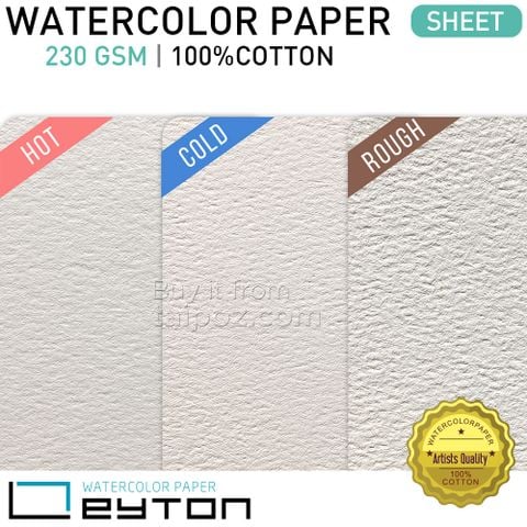 Giấy màu nước Leyton 100% cotton, 230gsm