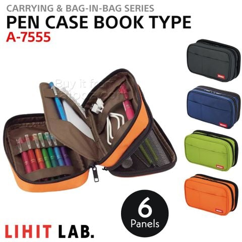 Túi đựng bút 6 ngăn Lihit Lab Pen Case Double, A7555