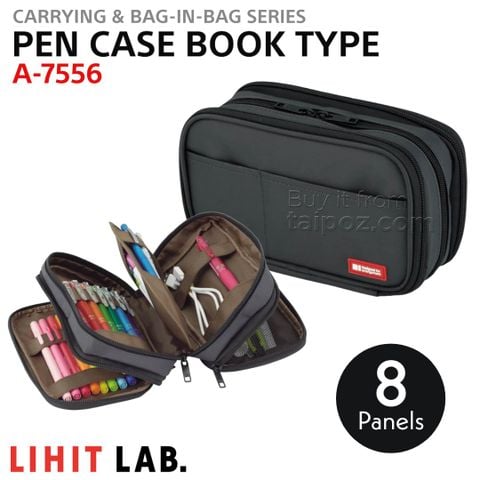 Túi đựng bút 8 ngăn Lihit Lab Pen Case Triple, A7556