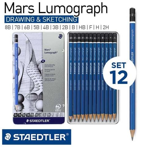 Bộ chì Staedtler Mars Lumograph 12 cây - Drawing & Sketching