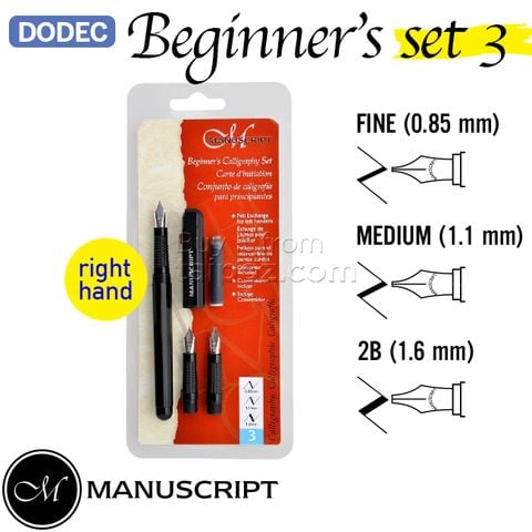 Bút máy calligraphy Manuscript Dodec- 3 Nib (Beginner)