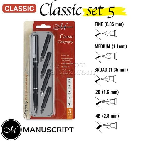 Bút máy calligraphy Manuscript Classic - 5 Nib (Classic)