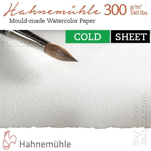 Giấy màu nước Hahnemuhle 300gsm cold-pressed, tờ lẻ