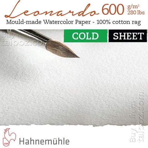 Giấy màu nước Leonardo 600gsm cold-pressed, tờ lẻ