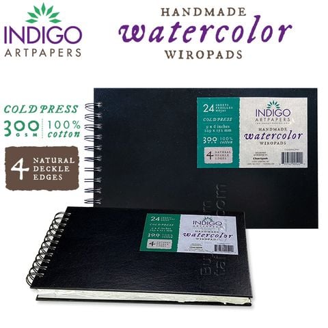 Sổ màu nước Indigo Artpapers Handmade Watercolor, gáy lò xo