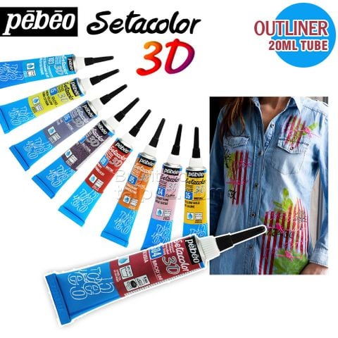 Tuýp vẽ viền trên vải Pebeo Setacolor 3D