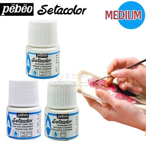 Phụ gia làm sáng màu vẽ vải Pebeo Setacolor Medium