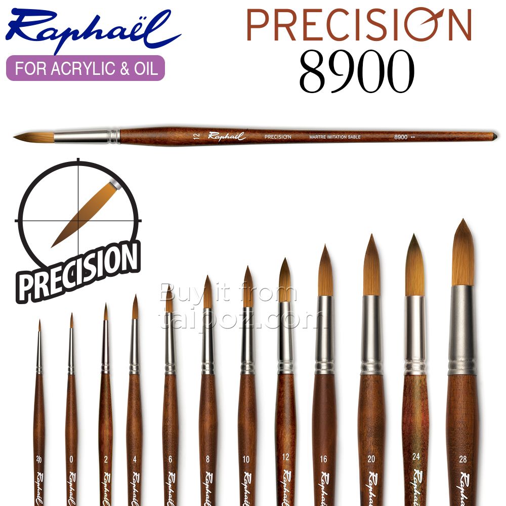 Cọ vẽ sơn dầu và acrylic Raphael Precision 8900 - Cọ tròn – Taipoz