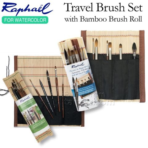 Bộ cọ màu nước kèm túi đựng Raphael Bamboo Set