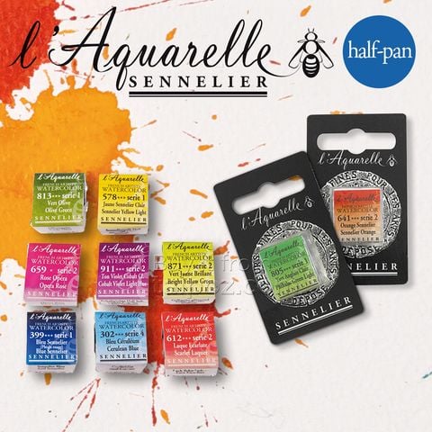 Màu nước hạng họa sĩ Sennelier Aquarelle, thẻ half-pan