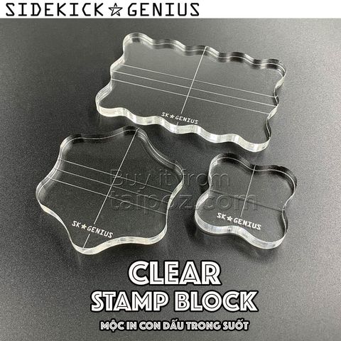 Mộc in con dấu trong suốt Sidekick*Genius Clear Stamp Block