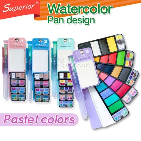 Màu nước Superior dạng thẻ quạt, màu pastel