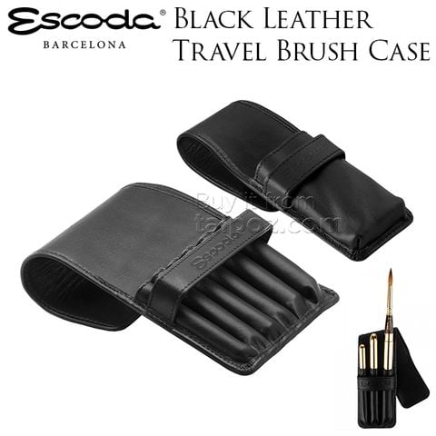 Túi đựng cọ vẽ Escoda black leather