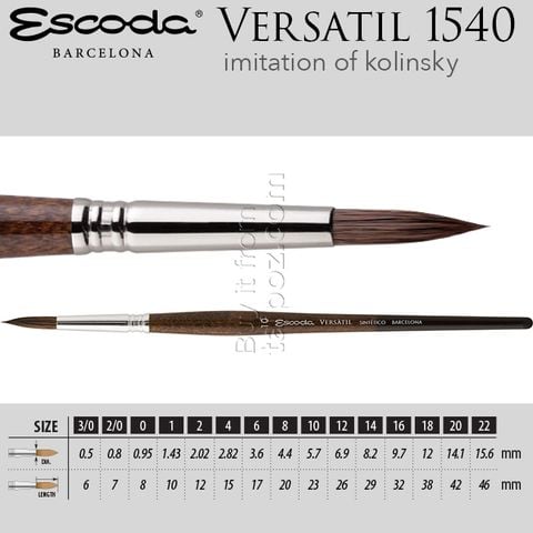 Cọ màu nước Escoda Versatil 1540 - cọ tròn