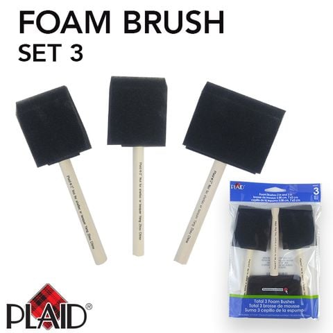 Cọ foam Plaid, bộ 3 cây