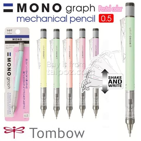 Bút chì kim Tombow Mono Graph Shaker 0.5mm, Màu pastel