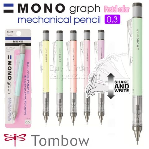 Bút chì kim Tombow Mono Graph Shaker 0.3mm, Màu pastel