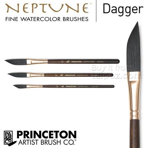 Cọ màu nước Princeton Neptune Fine - cọ lưỡi mác (dagger)