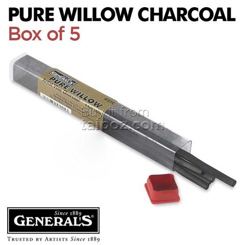 Chì than cây liễu General's Willow Charcoal, hộp 5 cây