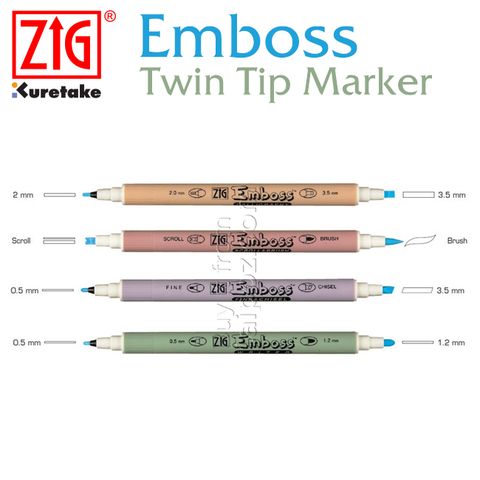 Bút vẽ keo embossing Zig Emboss Twin Tip