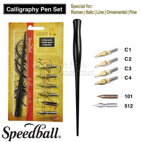Bút chấm mực Speedball - bộ Calligraphy