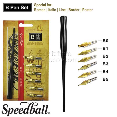 Bút chấm mực Speedball - bộ Round nib