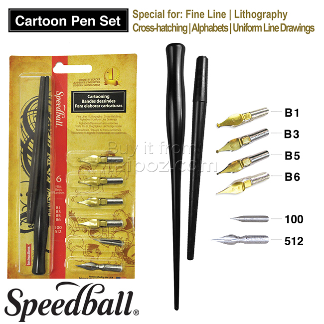 Bút chấm mực Speedball - bộ Cartoon – Taipoz Bút chấm mực Speedball - bộ Cartoon – Taipoz