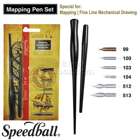 Bút chấm mực Speedball - bộ Mapping