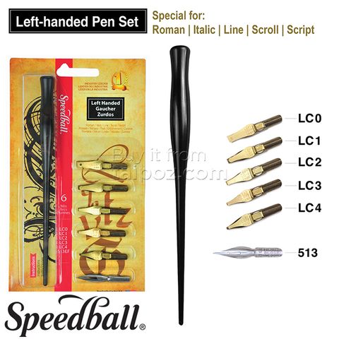 Bút chấm mực Speedball - bộ Left-handed