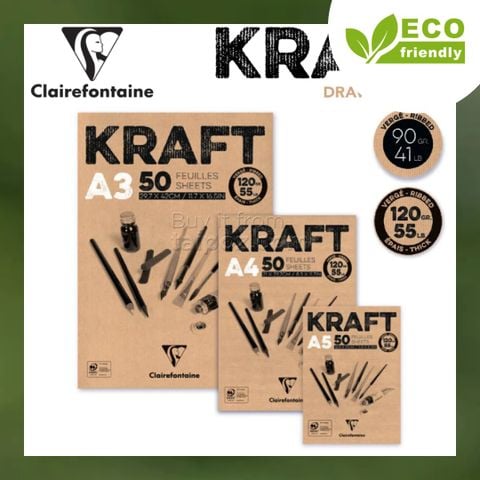 Sổ vẽ giấy kraft Clairefontaine