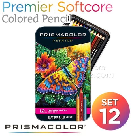 Bộ chì màu Prismacolor Premier 12 cây, hộp thiếc