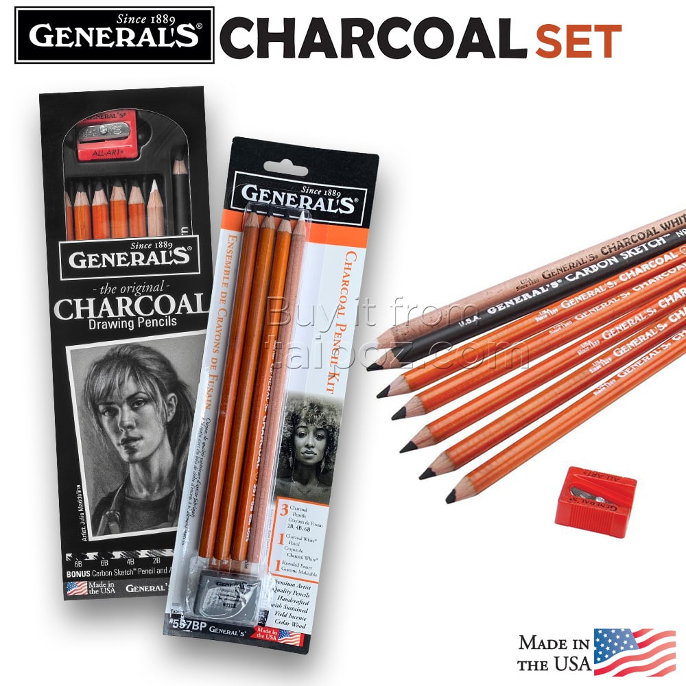 Charcoal White Pencil #558 by General Pencil - Brushes and More