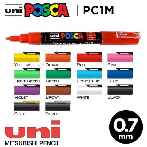 Bút vẽ trên nhiều chất liệu Uni Posca PC1M, bút lẻ