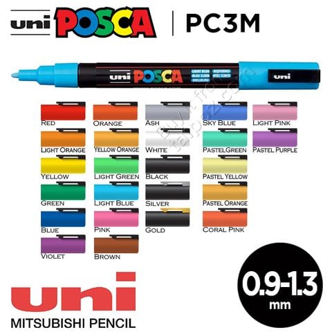 Bút vẽ trên nhiều chất liệu Uni Posca PC3M, bút lẻ