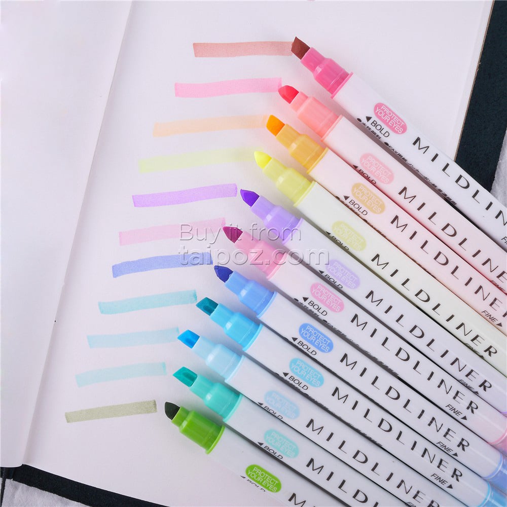 Bộ bút highlight 2 đầu Zebra Mildliner Taipoz