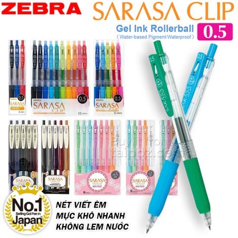 Bộ bút bi mực gel Zebra Sarasa 0.5mm